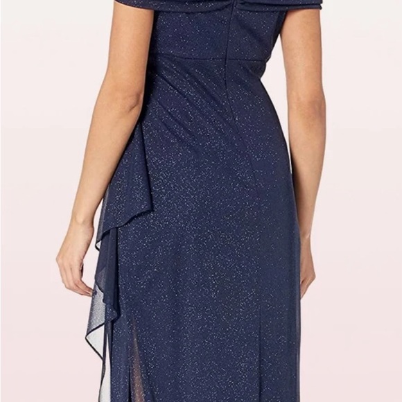 Alex evenings Modern Sheath Off-the-shoulder Sequins Sleeveless Bridesmaid prom - Picture 2 of 7